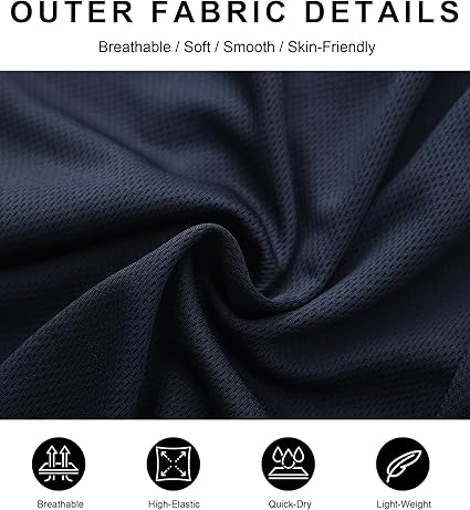 4 Pack Mens 2-in-1 Running Shorts w/ Liner Quick Dry Gym Athletic Pockets