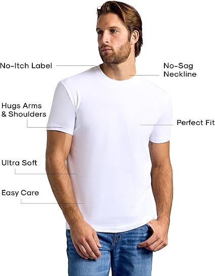 True Classic Mens T Shirt Crew Neck Short Sleeve Casual Plain Soft Tee