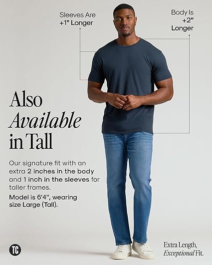 True Classic Mens T Shirt Crew Neck Short Sleeve Casual Plain Soft Tee